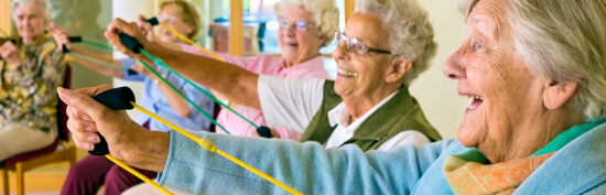 COMMED1-b Old ladies exercising and having fun