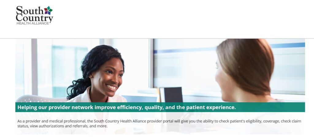 South Country Provider Portal Home Page graphic