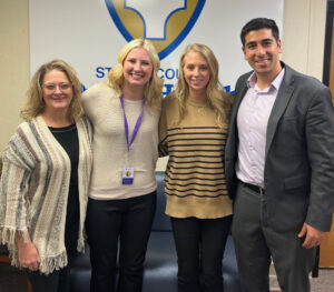Delfina CEO Senan Ebrahim and Vice President of Product Jessica Barra meet with South Country Health Services Director Kim Worrall and Manager of Clinical Management Brenna Toquam. R to L: Kim Worrall, Jessica Barra, Brenna Toquam, Senan Ebrahim.